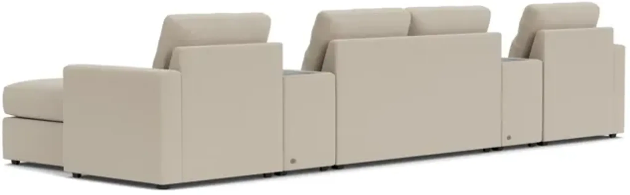 Modularone Stone 5 Piece Sleeper Sectional With E Console Gardner White ...