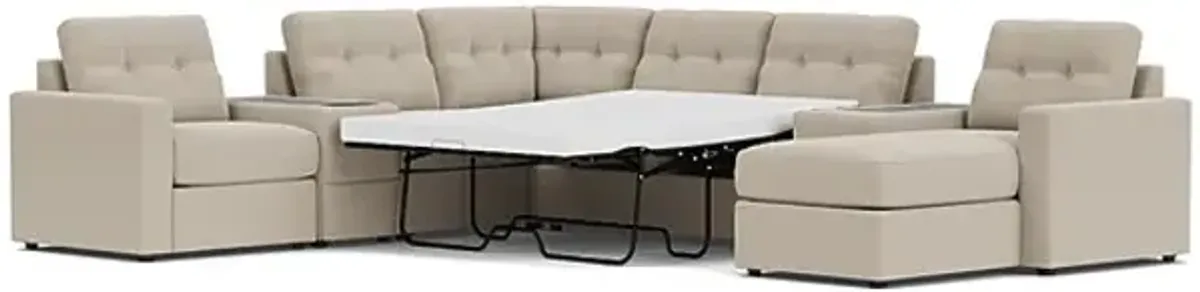 ModularOne Stone 7-Piece Sleeper Sectional with Right Arm Facing Chaise