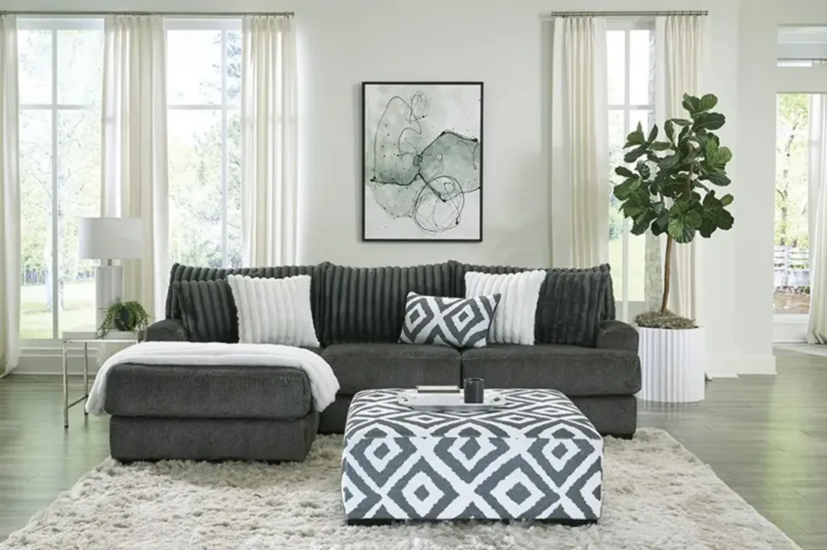 Chloe Gunmetal 2-Piece Sectional with Left Arm Facing Chaise