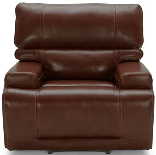 Graham Brown Leather Dual Power Recliner