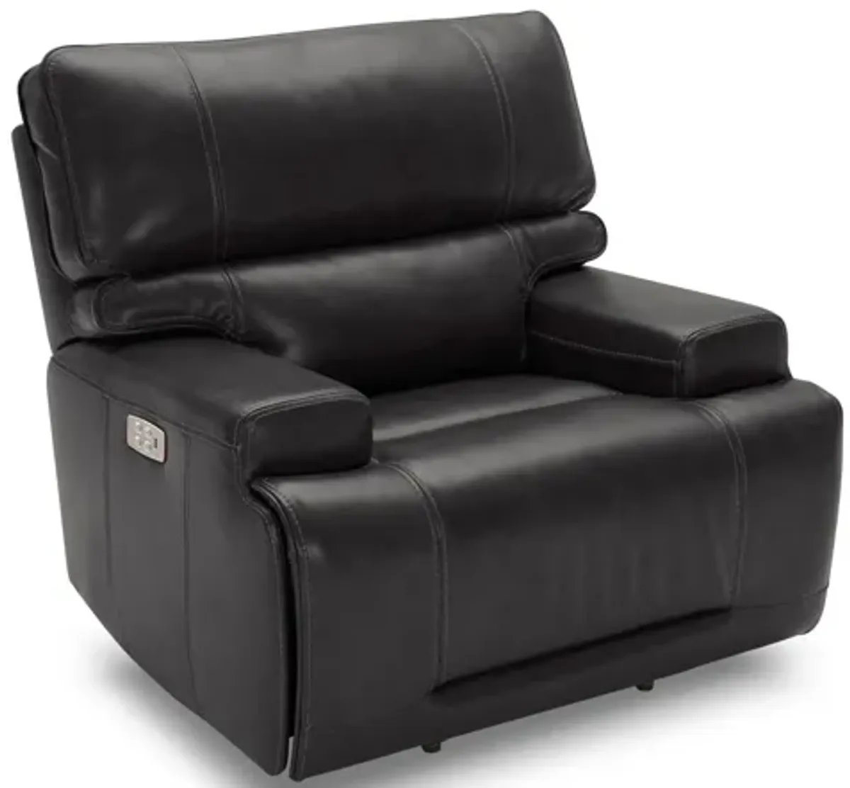 Graham Grey Leather Dual Power Recliner