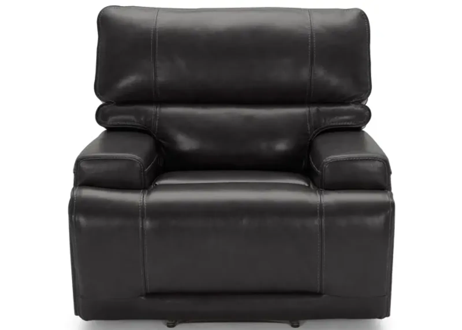 Graham Grey Leather Dual Power Recliner