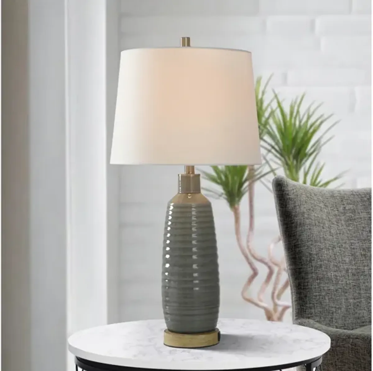 Gray Washed Table Lamp