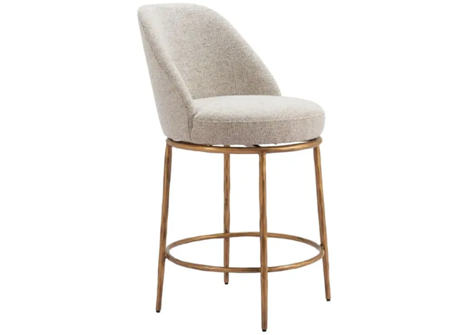 Nordhavn Swivel Counter Stool Beige & Gold