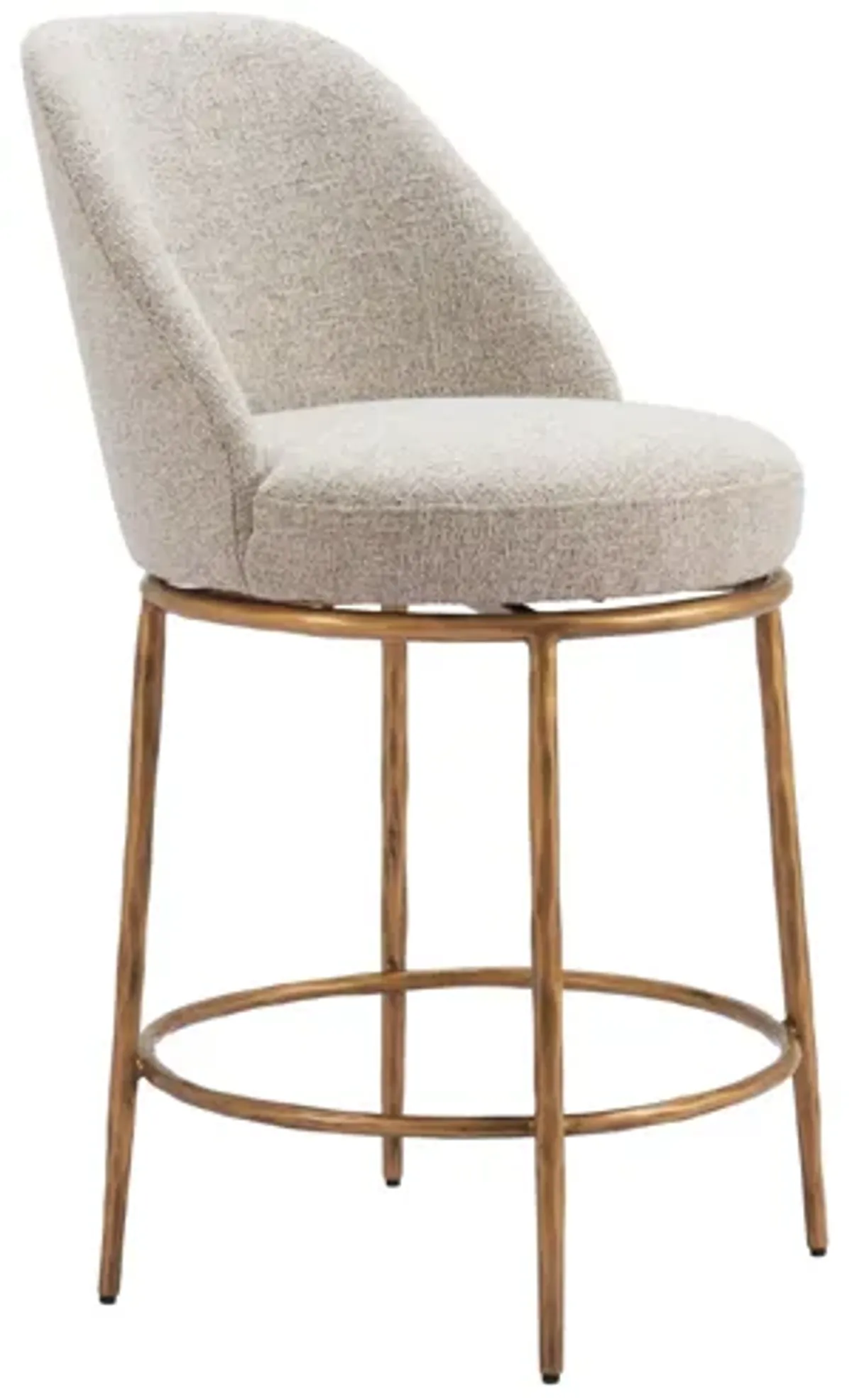 Nordhavn Swivel Counter Stool Beige & Gold