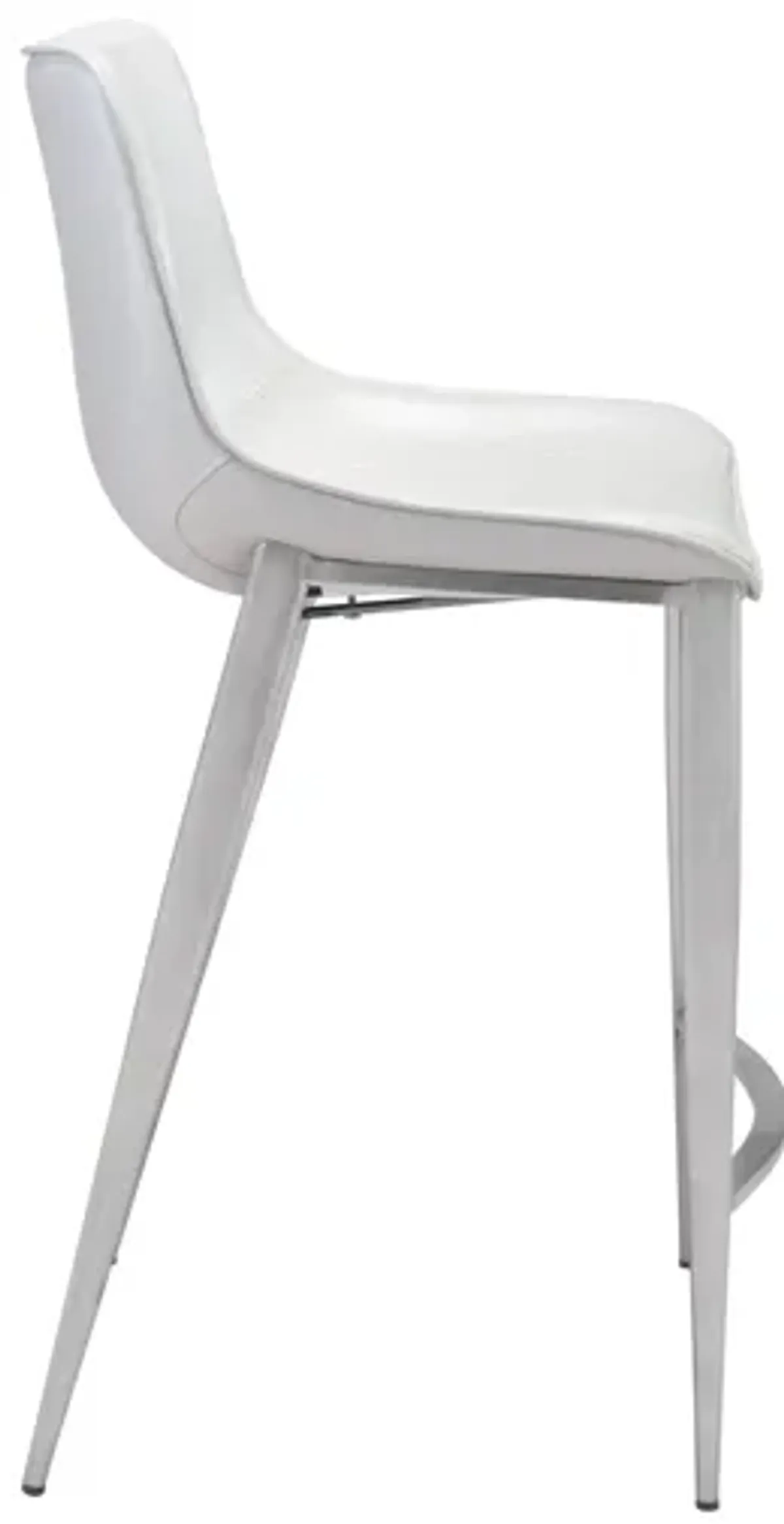 Magnus Counter Stool (Set of 2) White & Silver