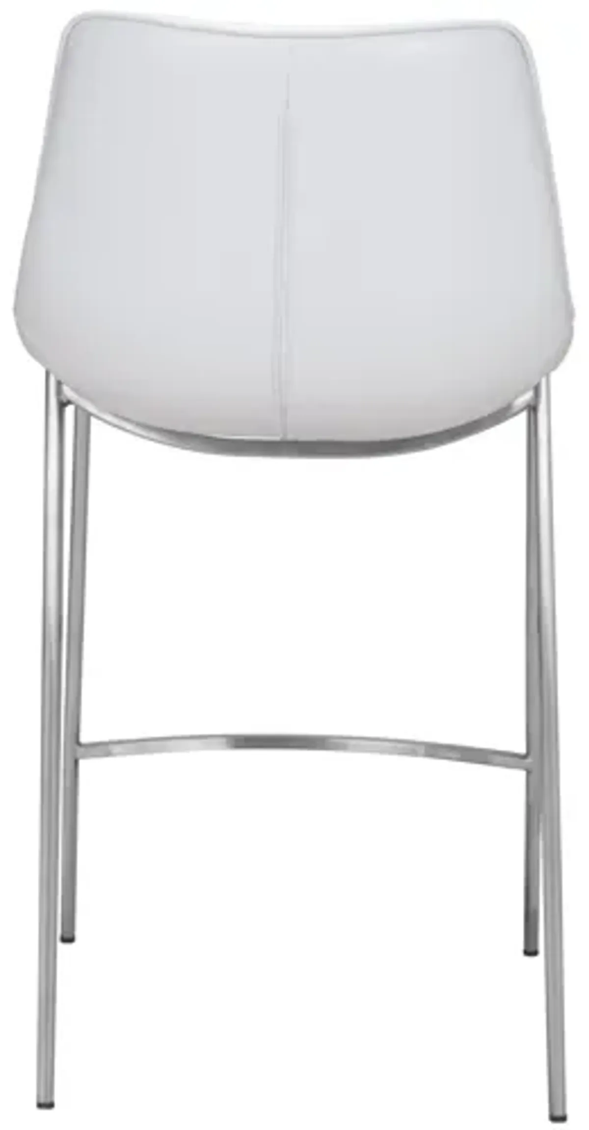 Magnus Counter Stool (Set of 2) White & Silver