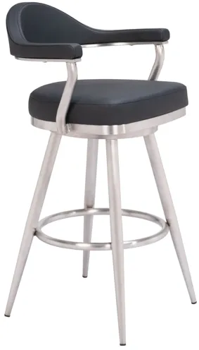 Vagur Swivel Barstool Black