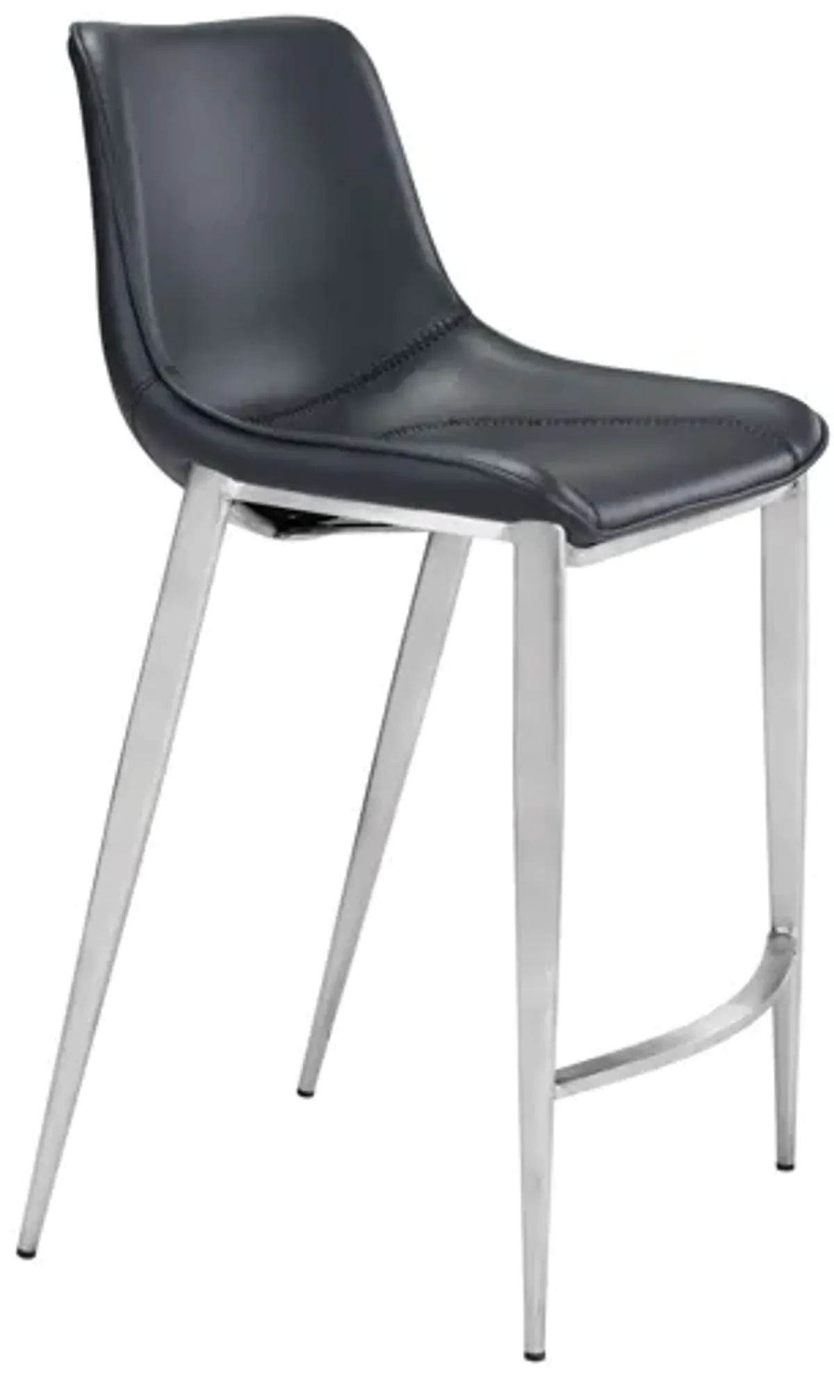 Magnus Counter Stool (Set of 2) Black & Silver