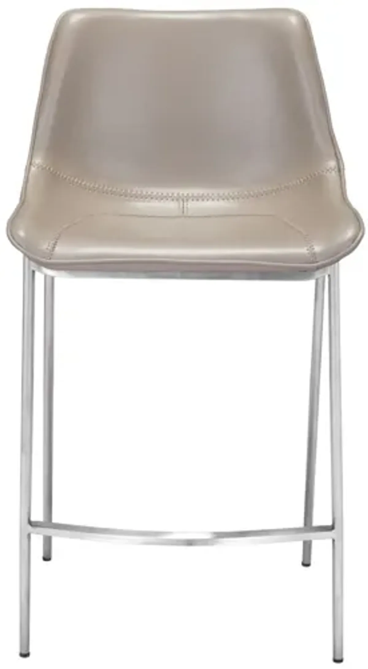 Magnus Counter Stool (Set of 2) Brown & Silver