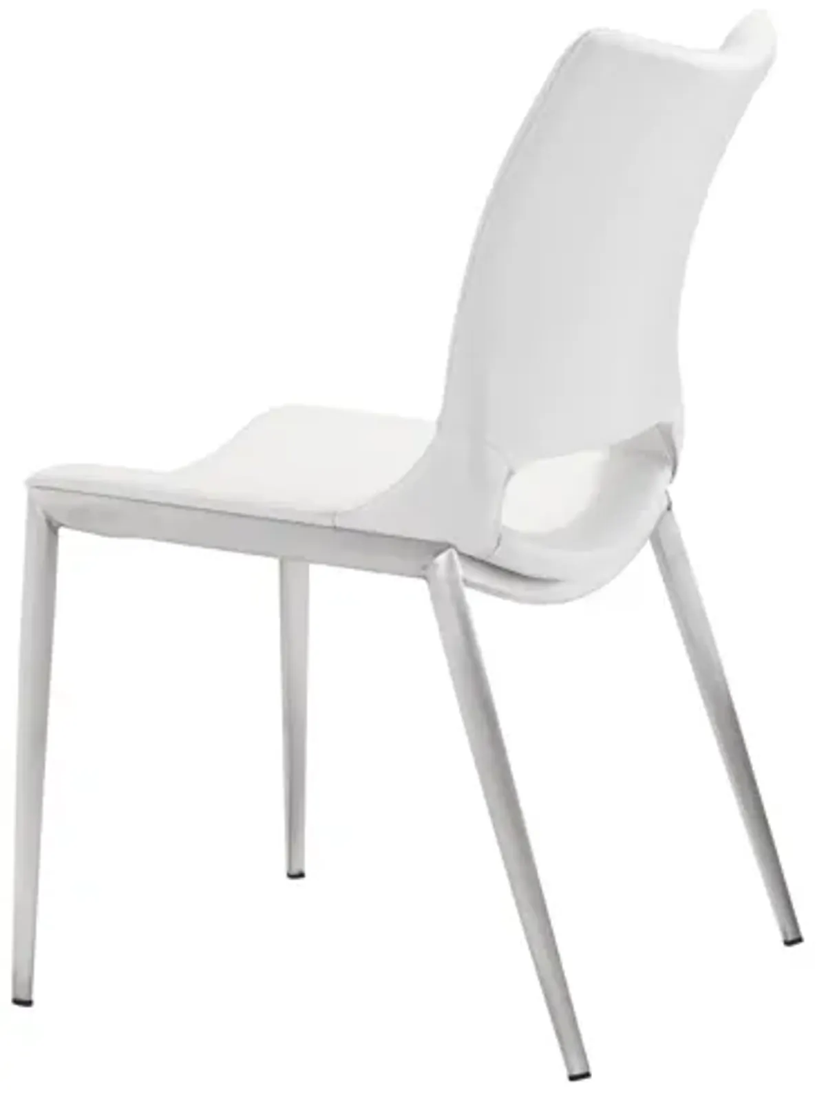 Ace Dining Chair (Set of 2) White & Silver