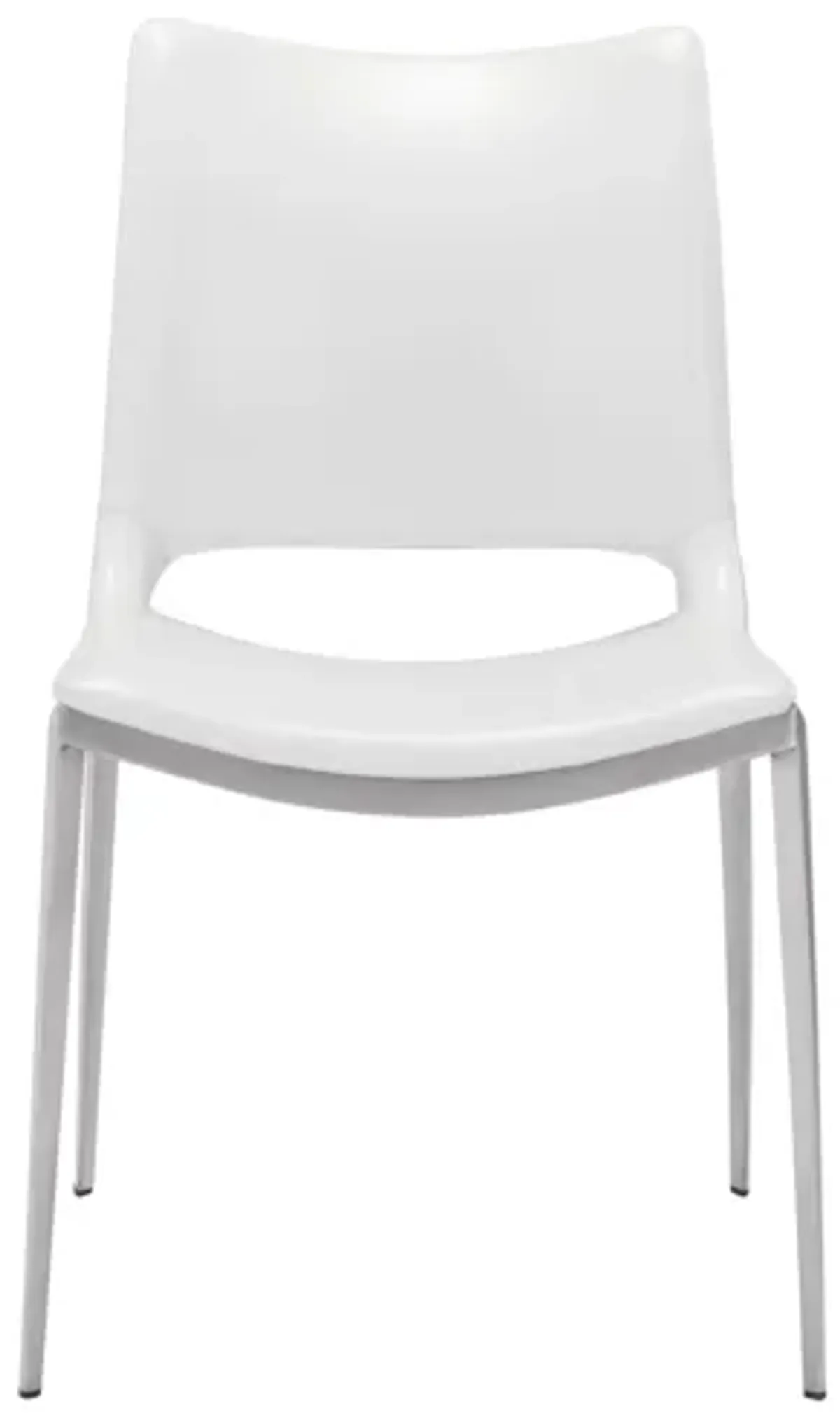 Ace Dining Chair (Set of 2) White & Silver