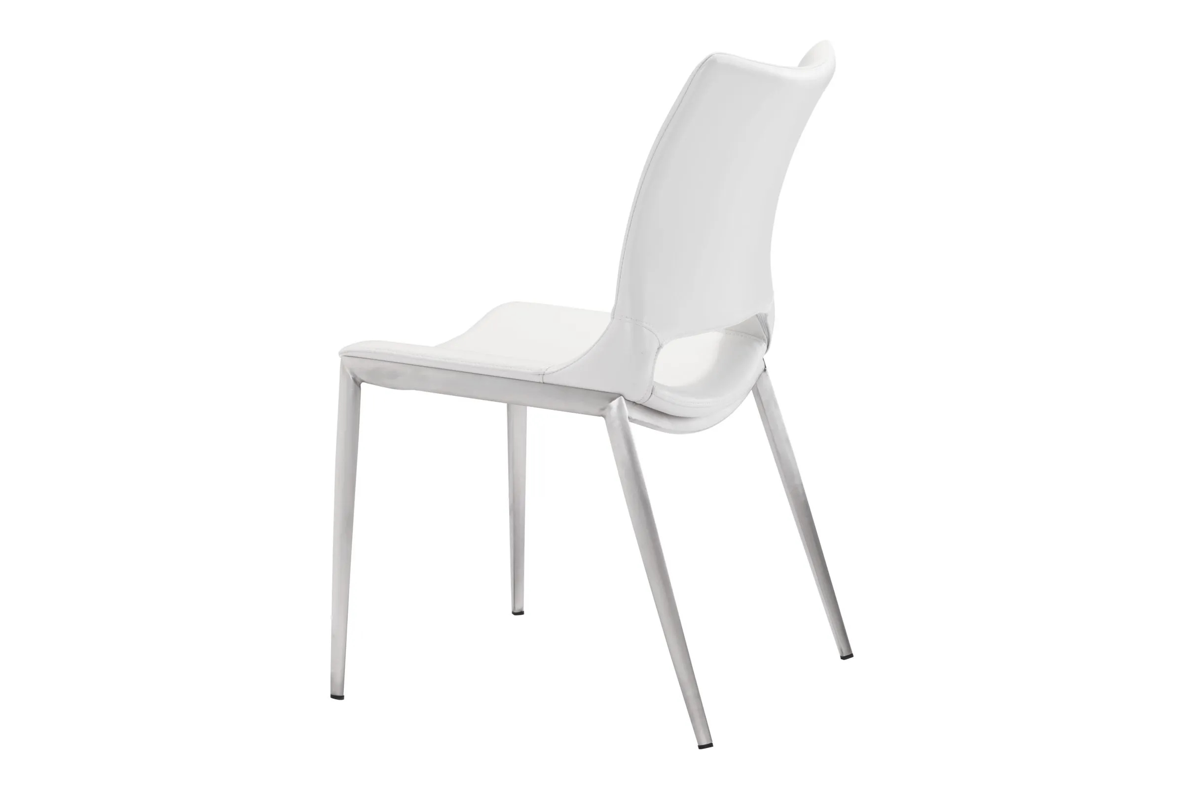 Ace Dining Chair (Set of 2) White & Silver