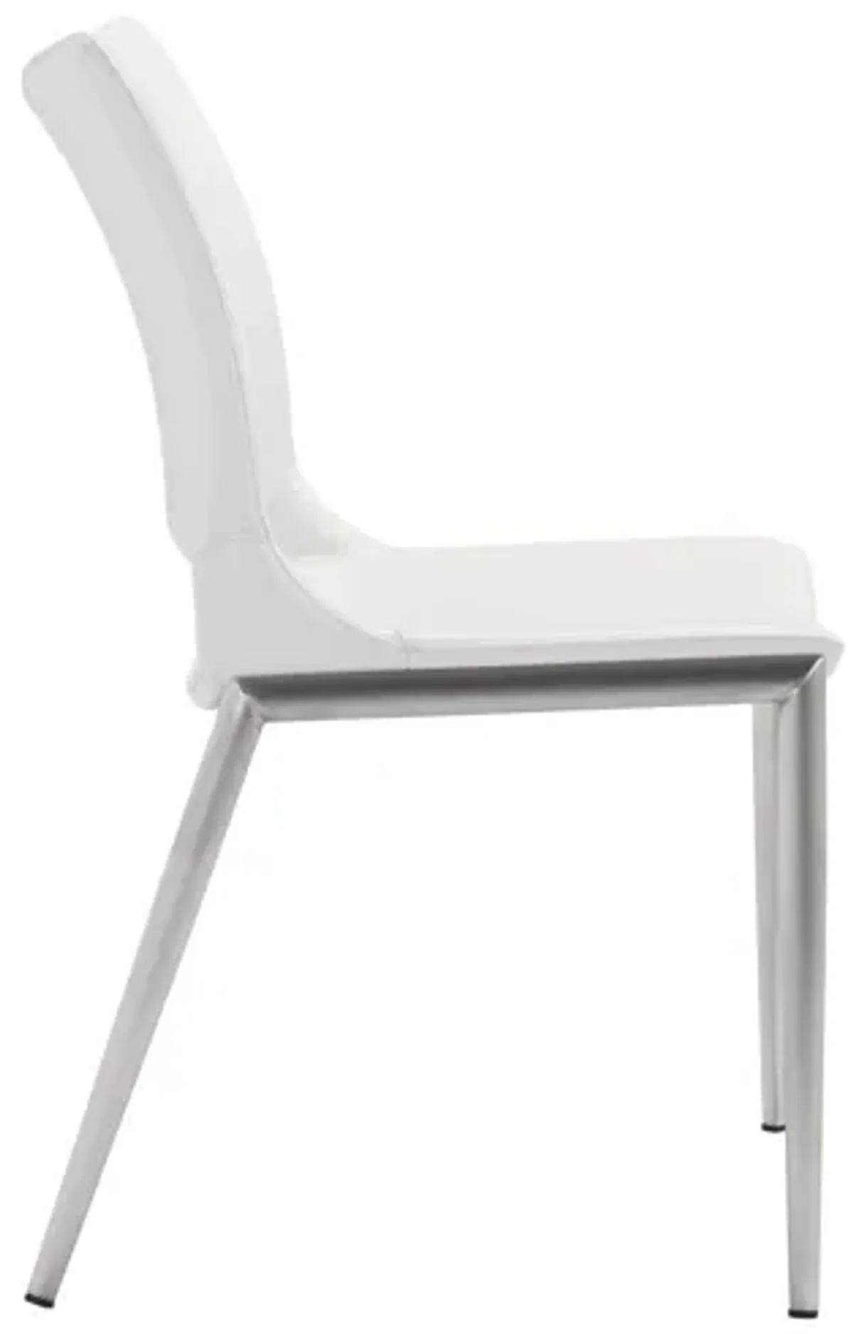 Ace Dining Chair (Set of 2) White & Silver