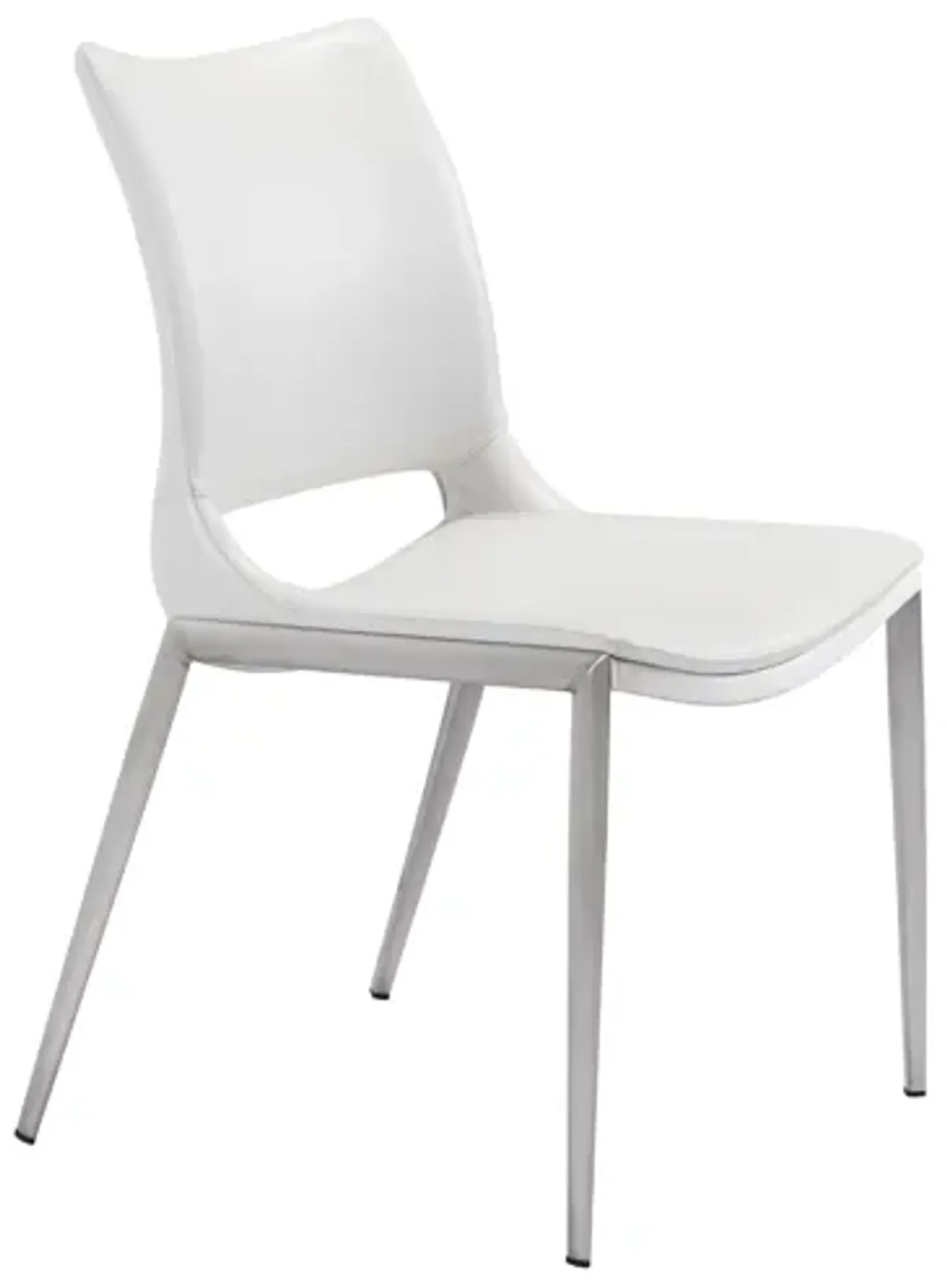 Ace Dining Chair (Set of 2) White & Silver