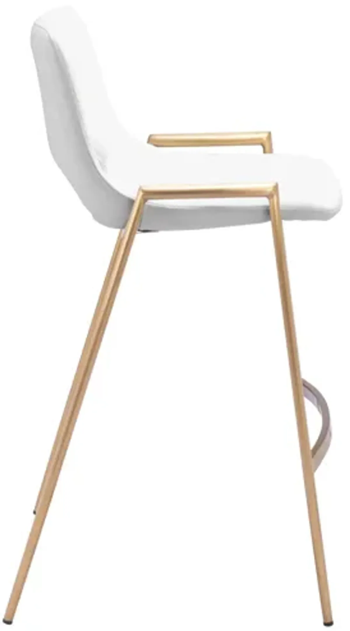 Desi Counter Stool (Set of 2) White & Gold