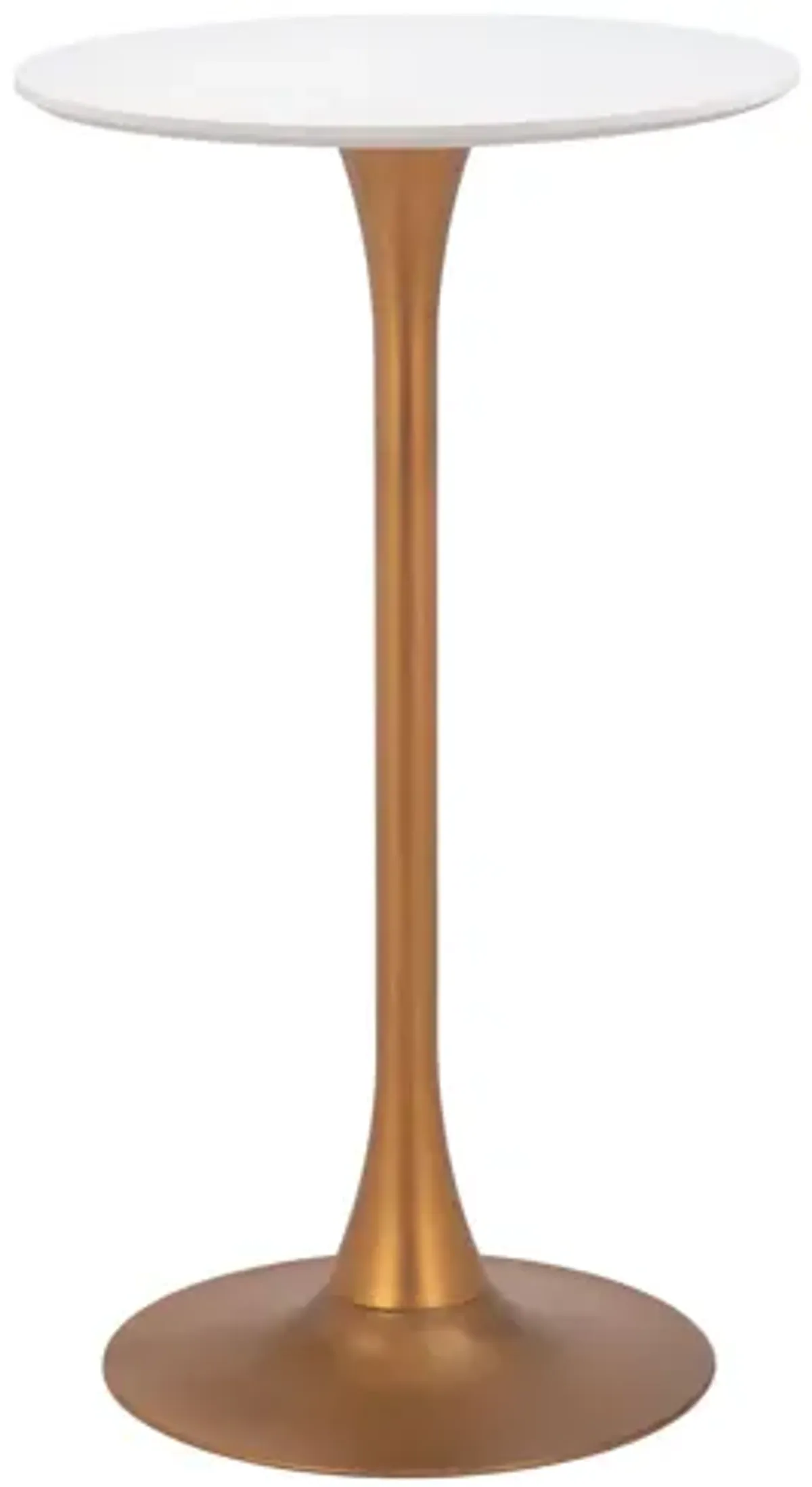 Auray Bar Table White & Gold