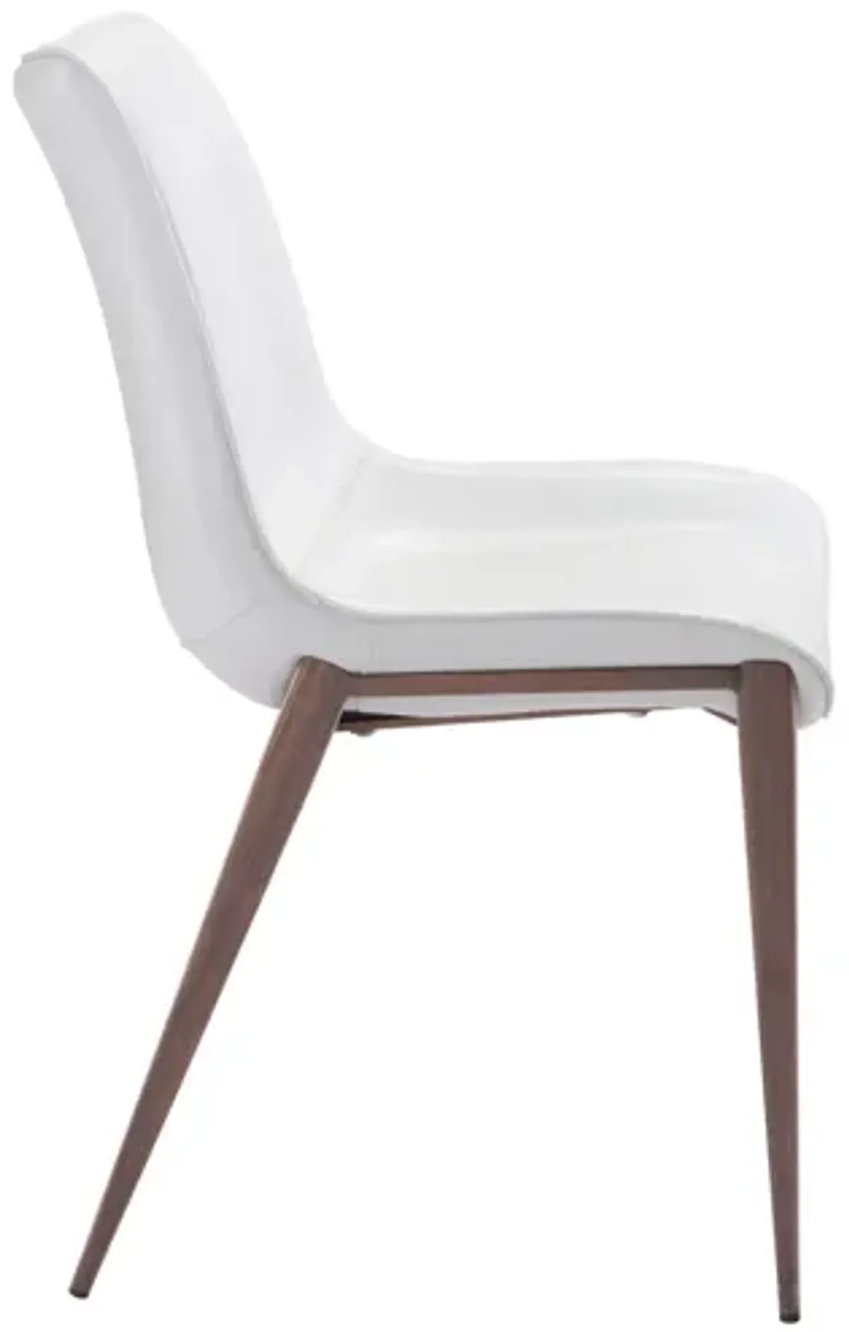 Magnus Dining Chair (Set of 2) White & Walnut