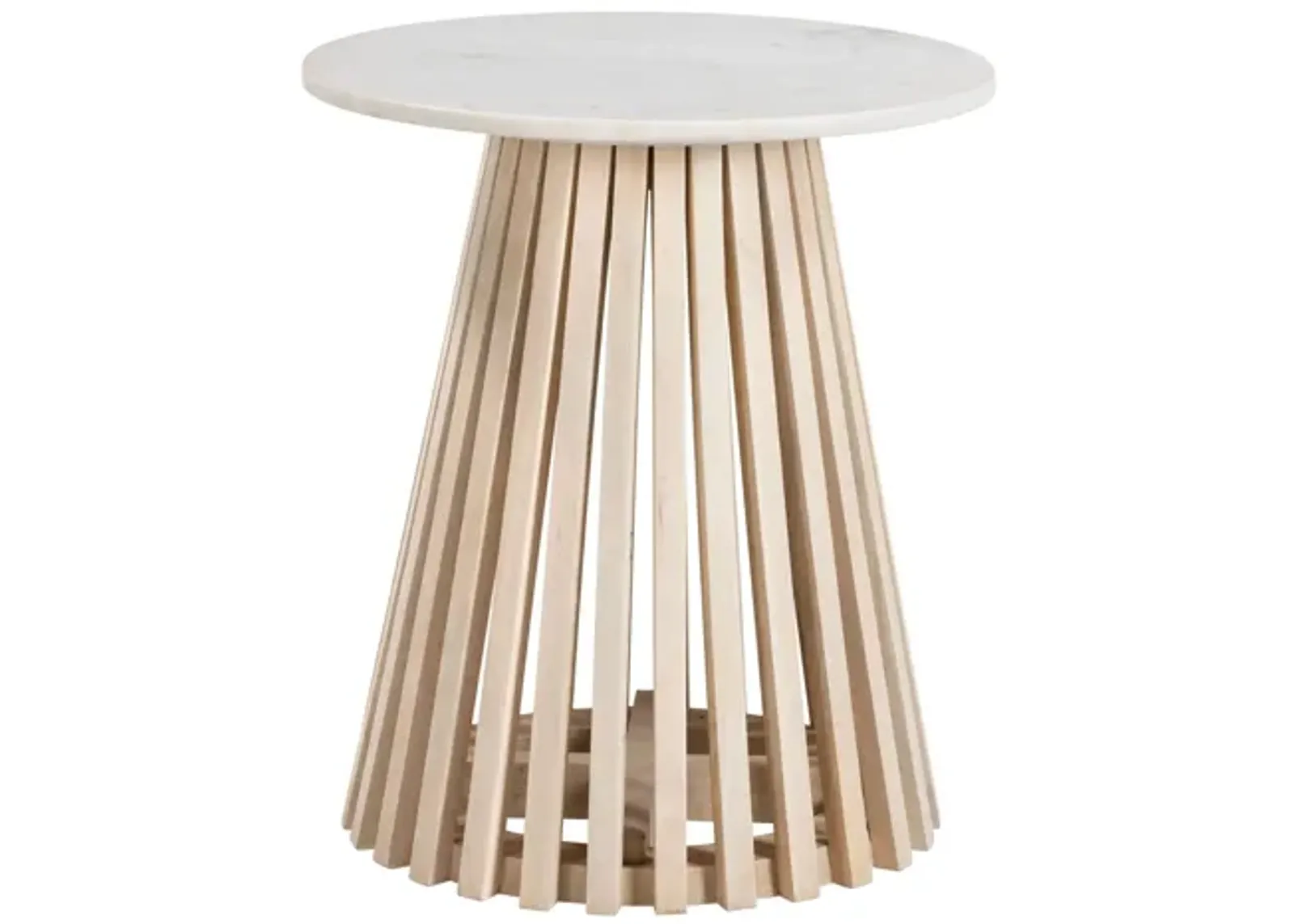 Mazara Side Table White & Natural