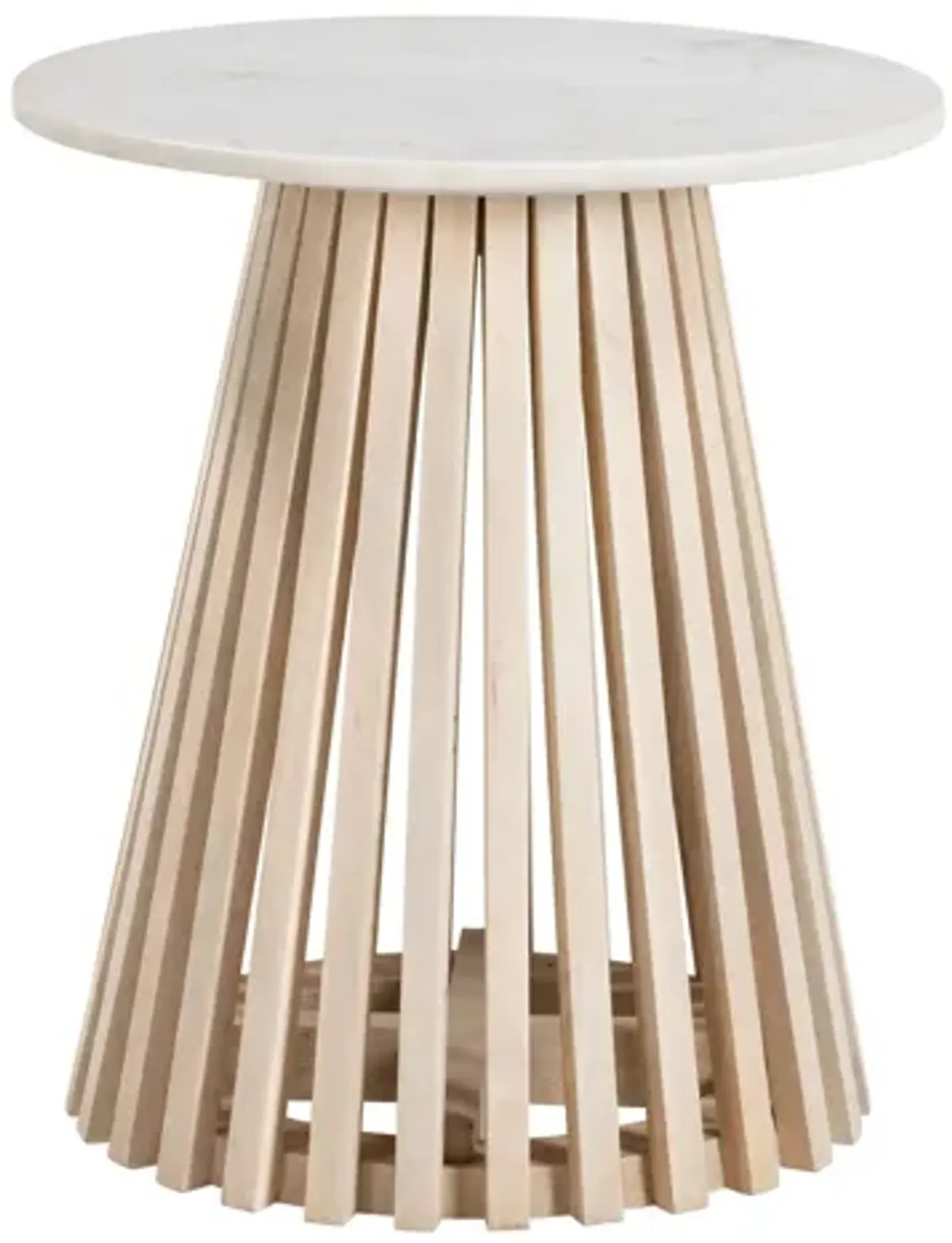 Mazara Side Table White & Natural