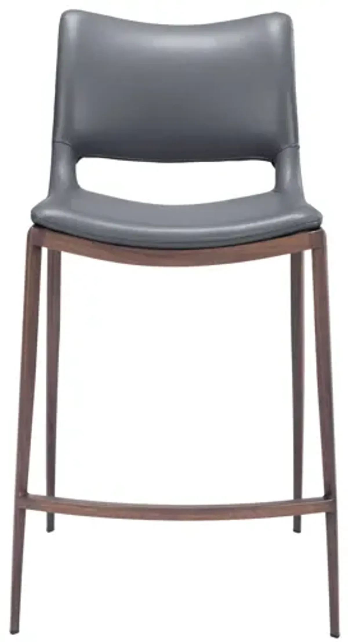 Ace Counter Stool (Set of 2) Dark Gray & Walnut