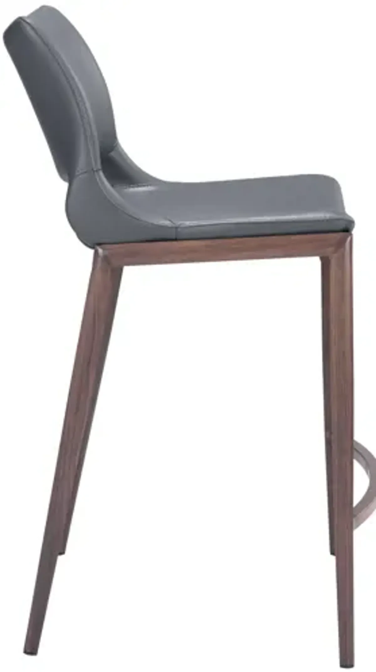 Ace Counter Stool (Set of 2) Dark Gray & Walnut