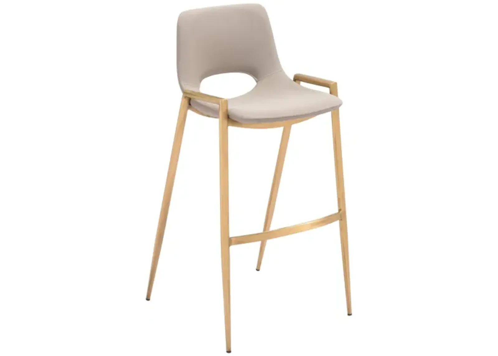 Desi Barstool (Set of 2) Beige & Gold