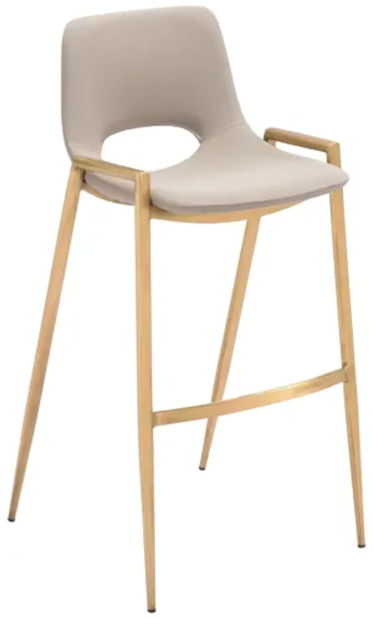 Desi Barstool (Set of 2) Beige & Gold