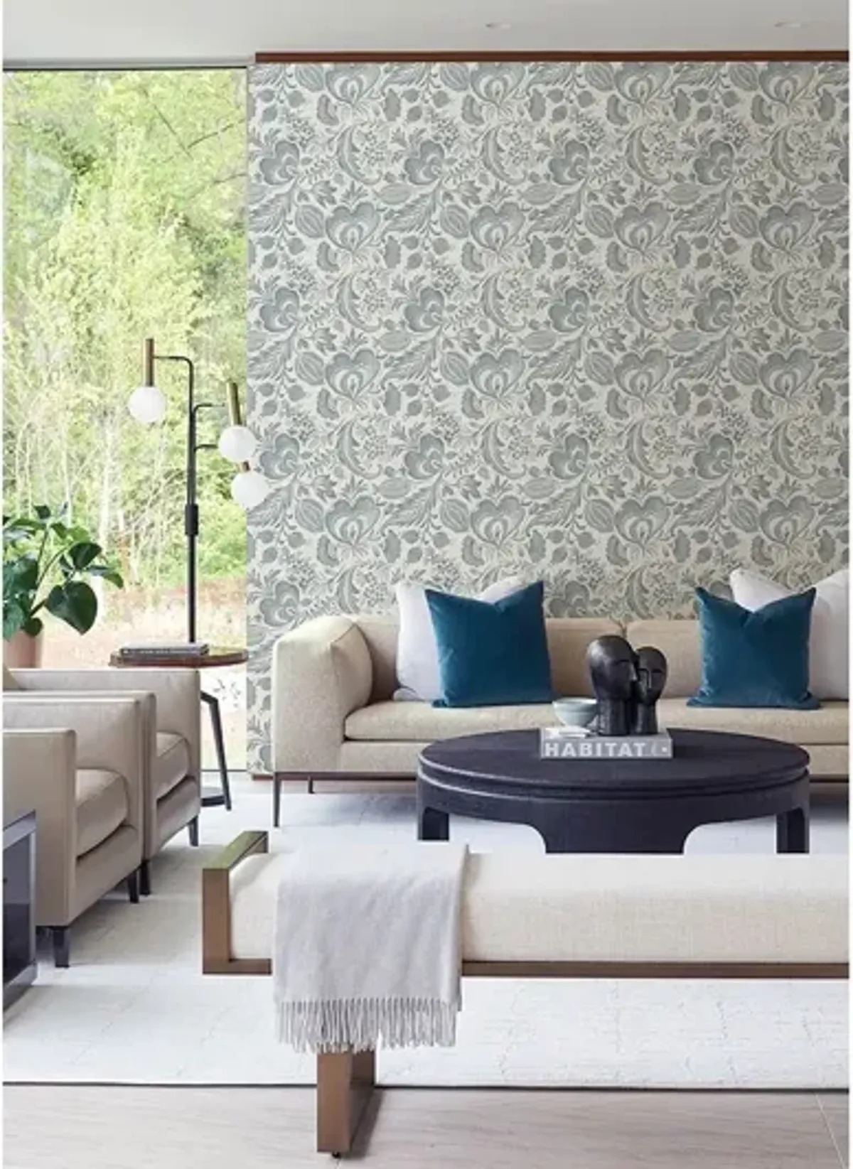 Culver Slate Jacobean Wallpaper
