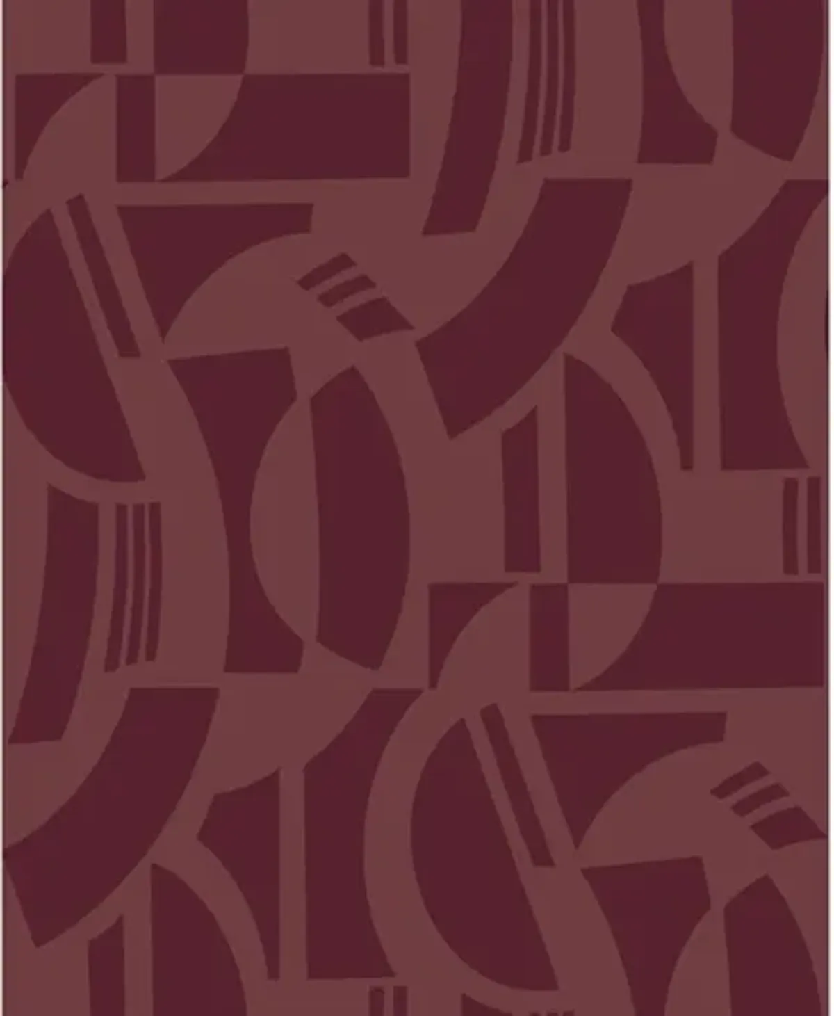 Carter Burgundy Geometric Flock Wallpaper