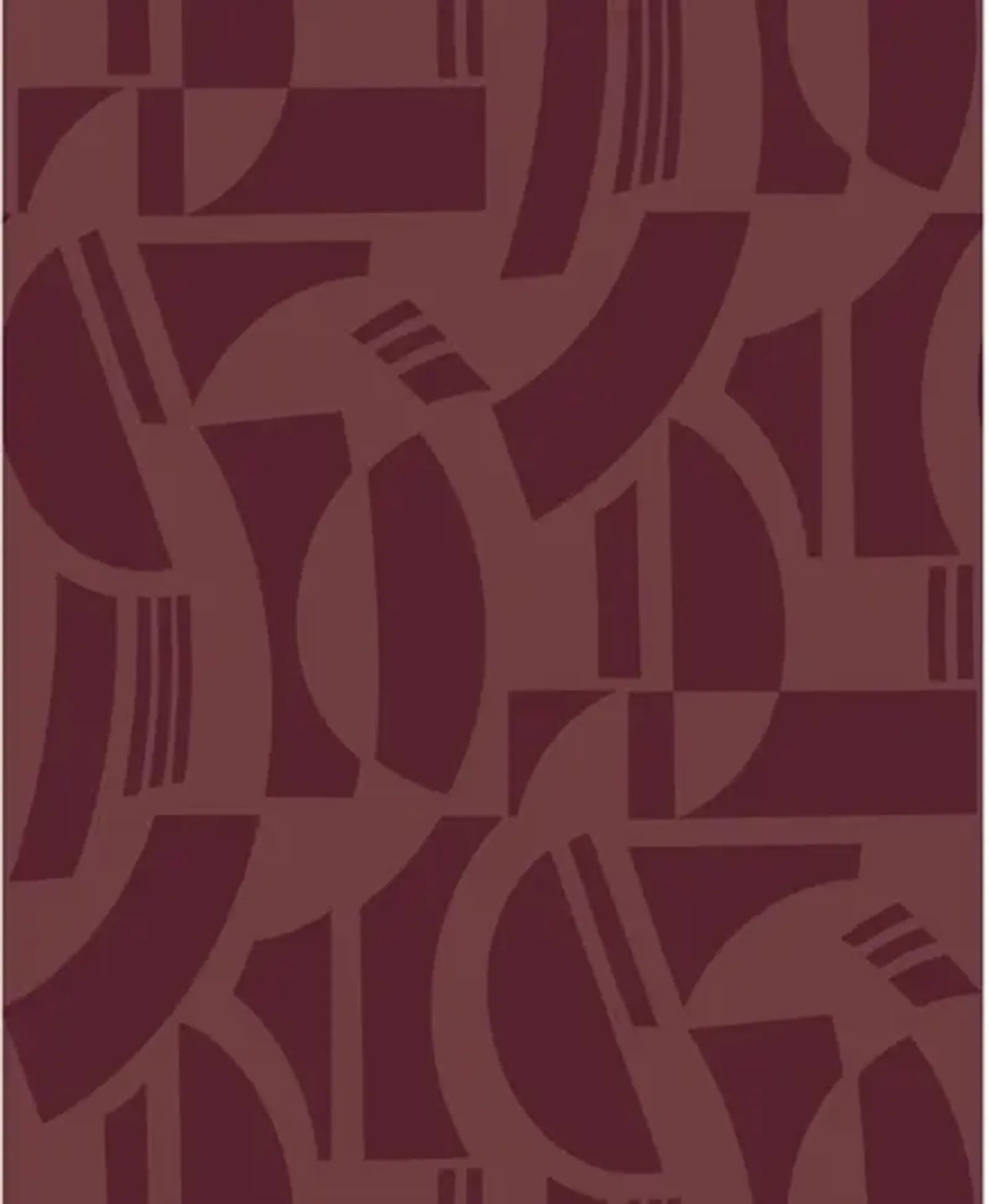 Carter Burgundy Geometric Flock Wallpaper