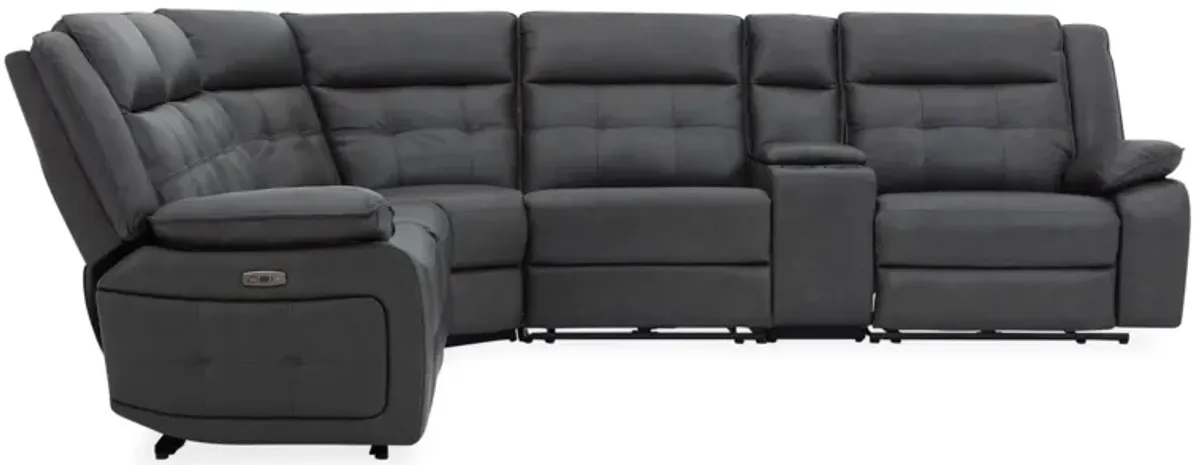 Orion 6-Piece Leather Dual Power Reclining Sectional