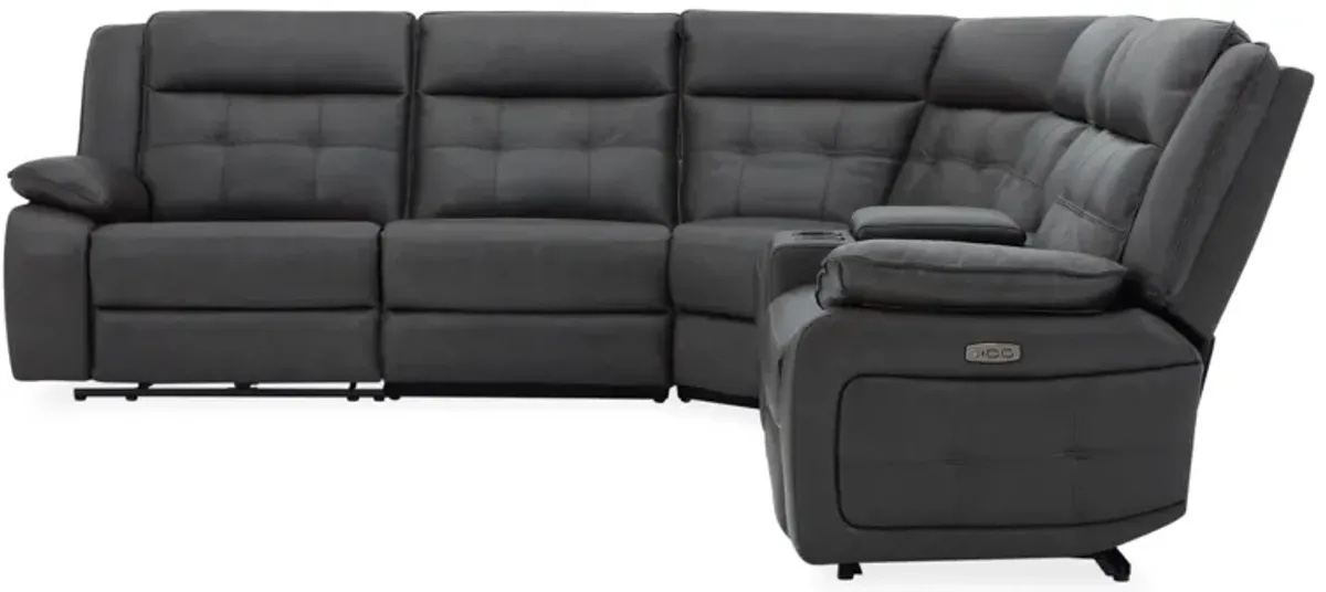 Orion 6-Piece Leather Dual Power Reclining Sectional