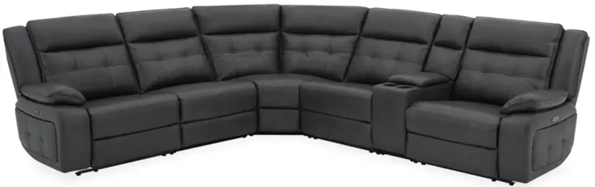 Orion 6-Piece Leather Dual Power Reclining Sectional