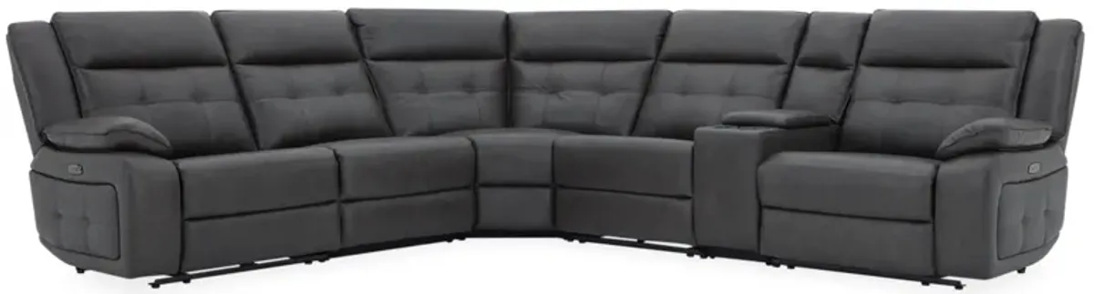 Orion 6-Piece Leather Dual Power Reclining Sectional