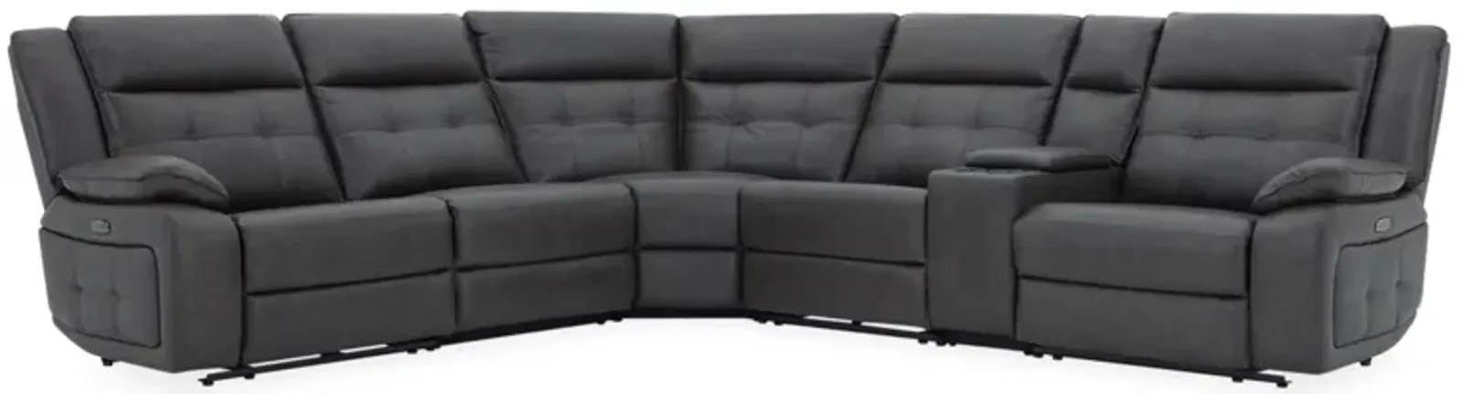 Orion 6-Piece Leather Dual Power Reclining Sectional