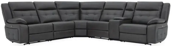 Orion 6-Piece Leather Dual Power Reclining Sectional