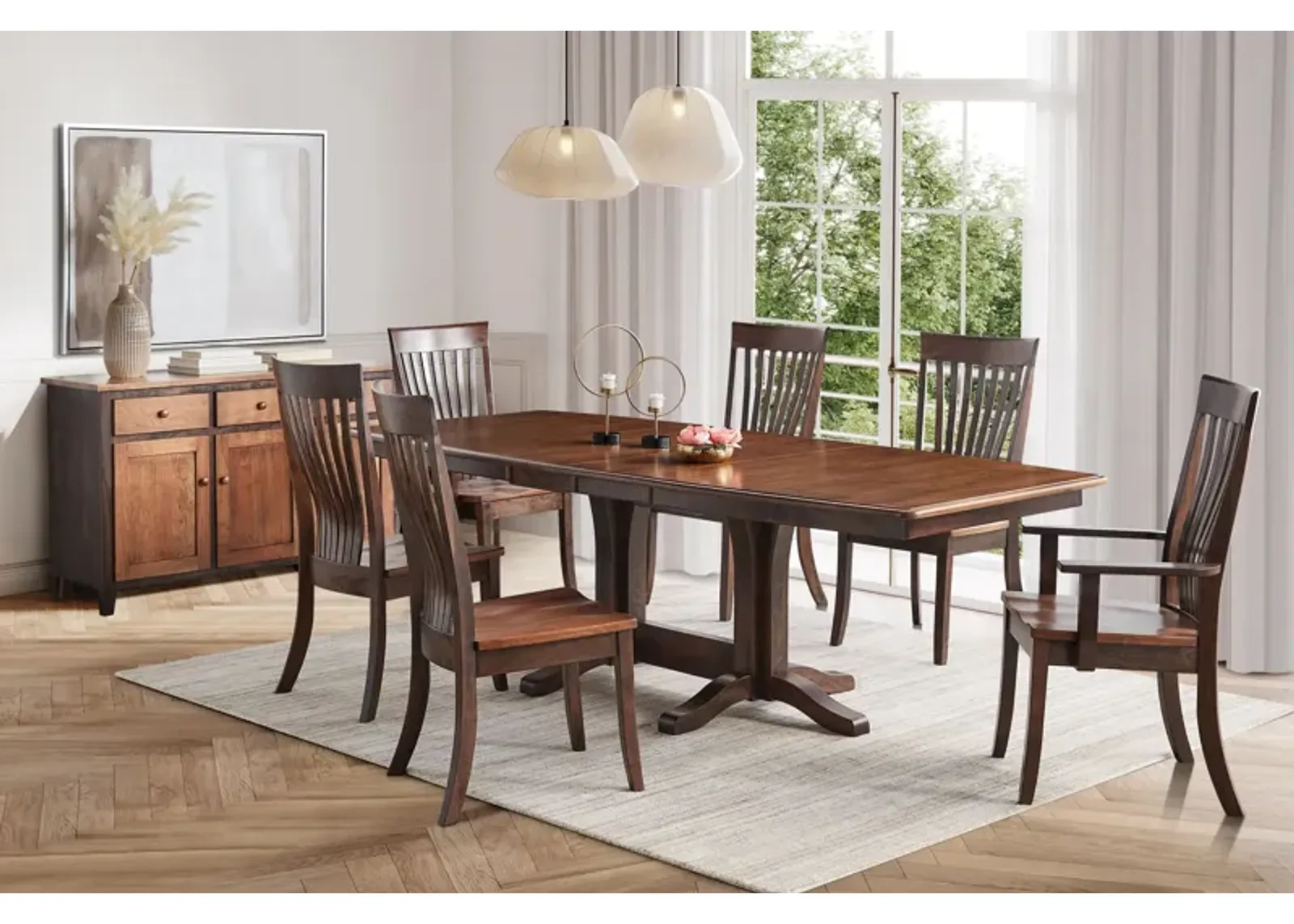 Millsdale Table + 4 Side Chairs + 2 Arm Chairs by Daniel's Amish