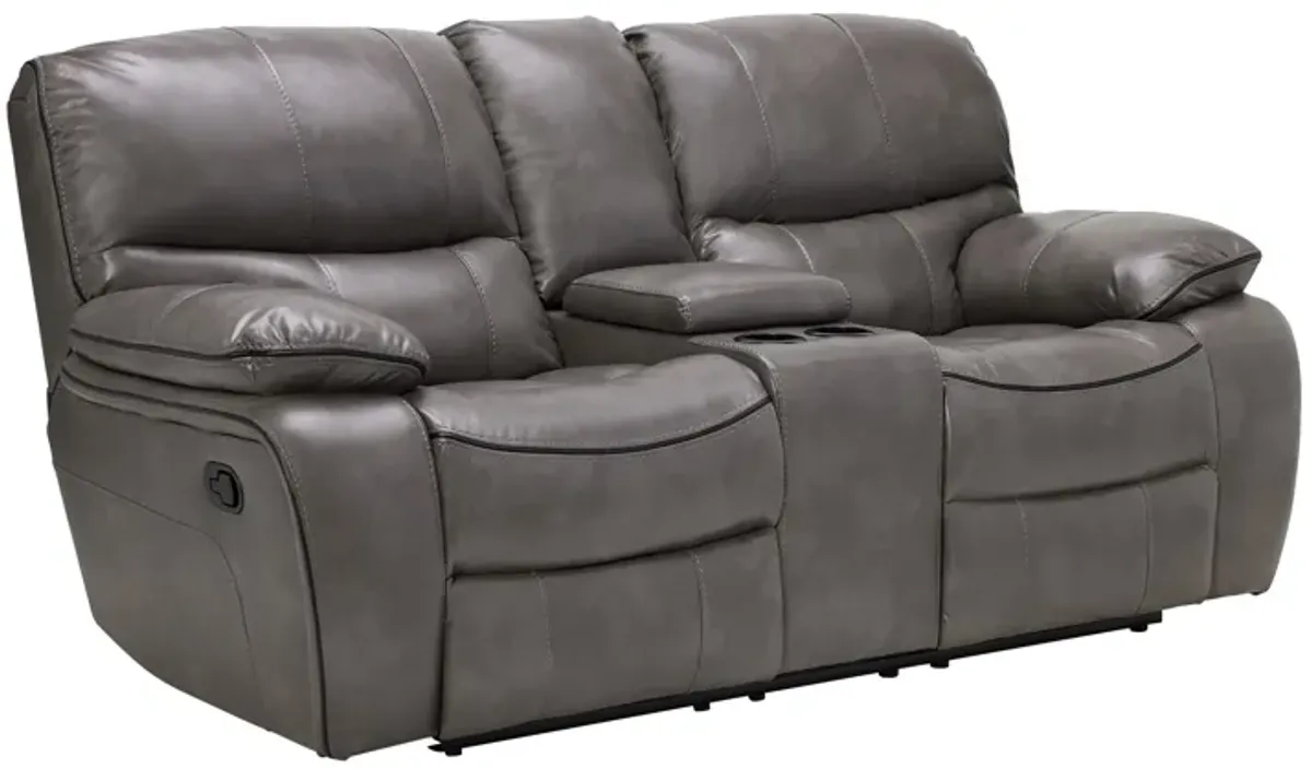 Lawson Grey Reclining Console Loveseat