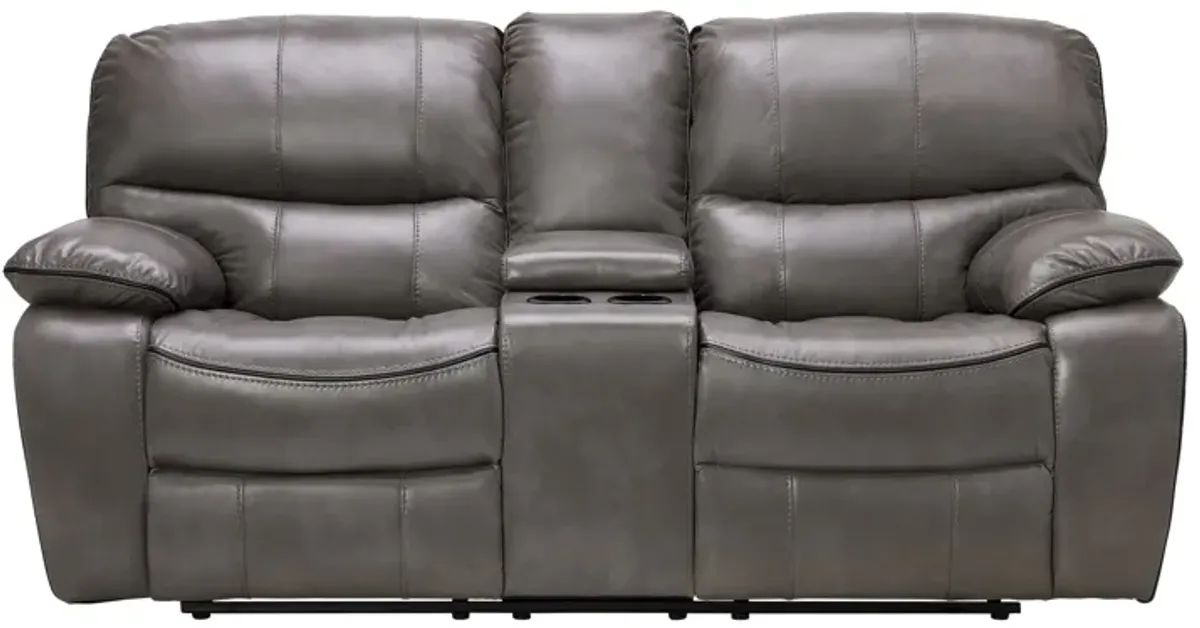 Lawson Grey Reclining Console Loveseat