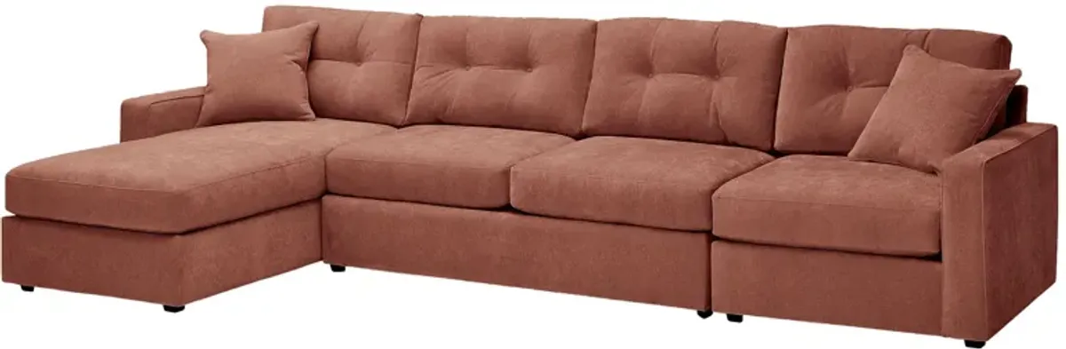 ModularOne Cantaloupe 3-Piece Sleeper Sofa with Left Arm Facing Chaise