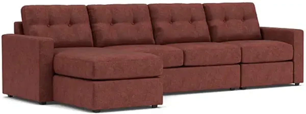 ModularOne Merlot 3-Piece Sleeper Sofa with Left Arm Facing Chaise