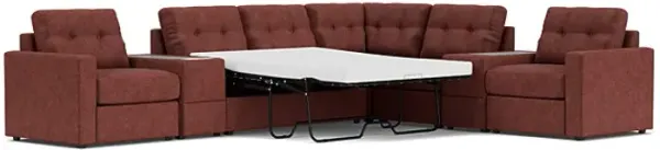 ModularOne Merlot 7-Piece Sleeper Sectional with E-Console