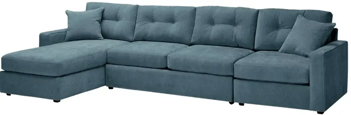 ModularOne Teal 3-Piece Sleeper Sofa with Left Arm Facing Chaise