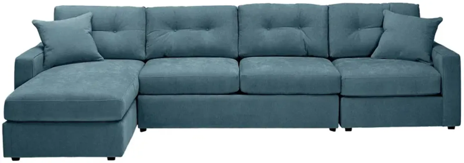 ModularOne Teal 3-Piece Sleeper Sofa with Left Arm Facing Chaise