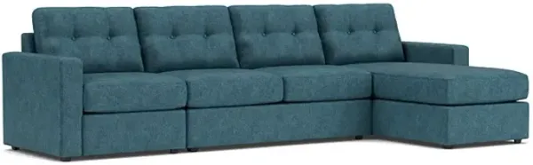 ModularOne Teal 3-Piece Sleeper Sofa with Right Arm Facing Chaise