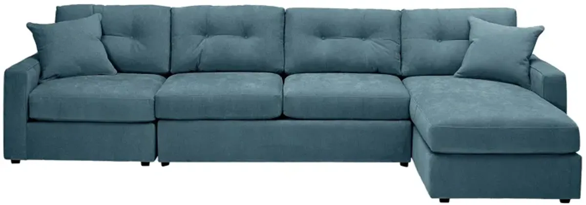 ModularOne Teal 3-Piece Sleeper Sofa with Right Arm Facing Chaise