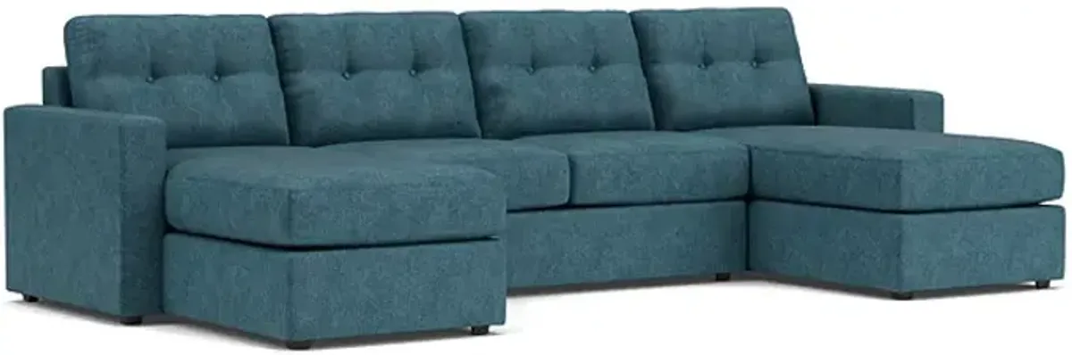 ModularOne Teal 3-Piece Sleeper Sofa with Dual Chaises