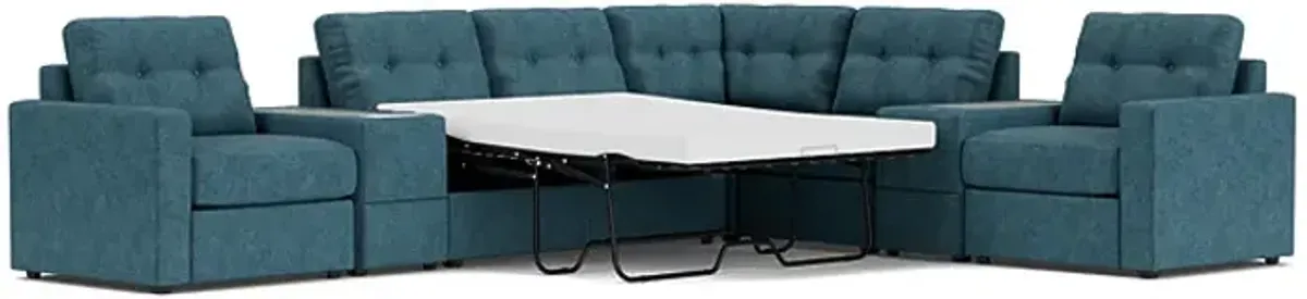 ModularOne Teal 7-Piece Sleeper Sectional with E-Console