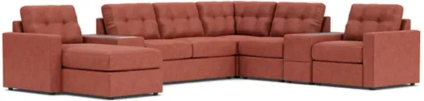 ModularOne Cantaloupe 7-Piece Sleeper Sectional with Left Arm Facing Chaise